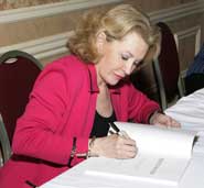 Cheryl Nason signing books